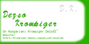 dezso krompiger business card